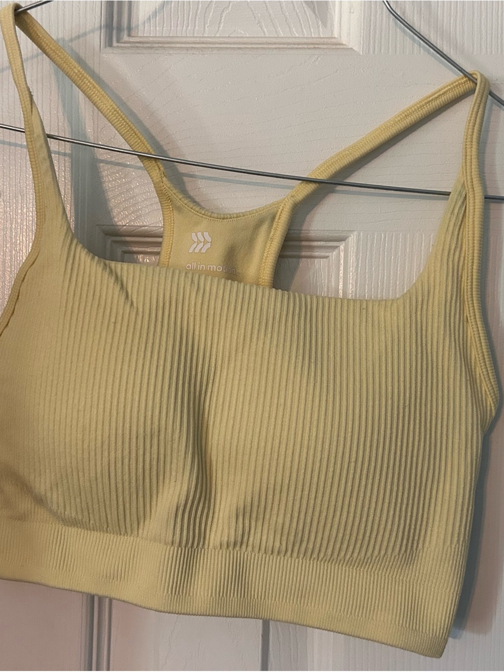 all in motion Ribbed Pale Yellow Seamless Sports Bra
